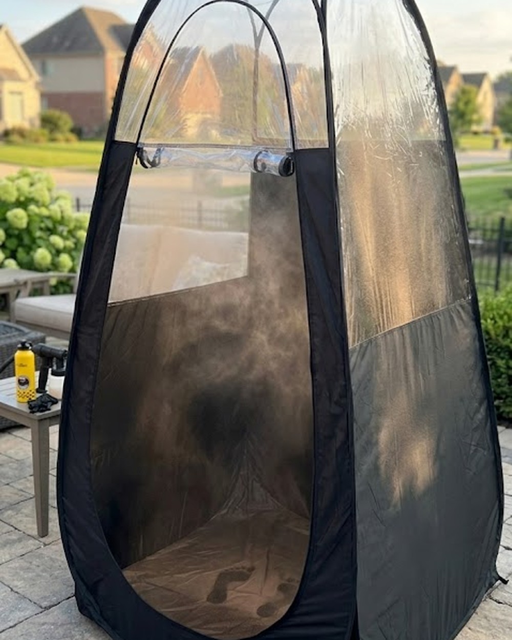 The Bronze Room private mobile spray tan tent setup